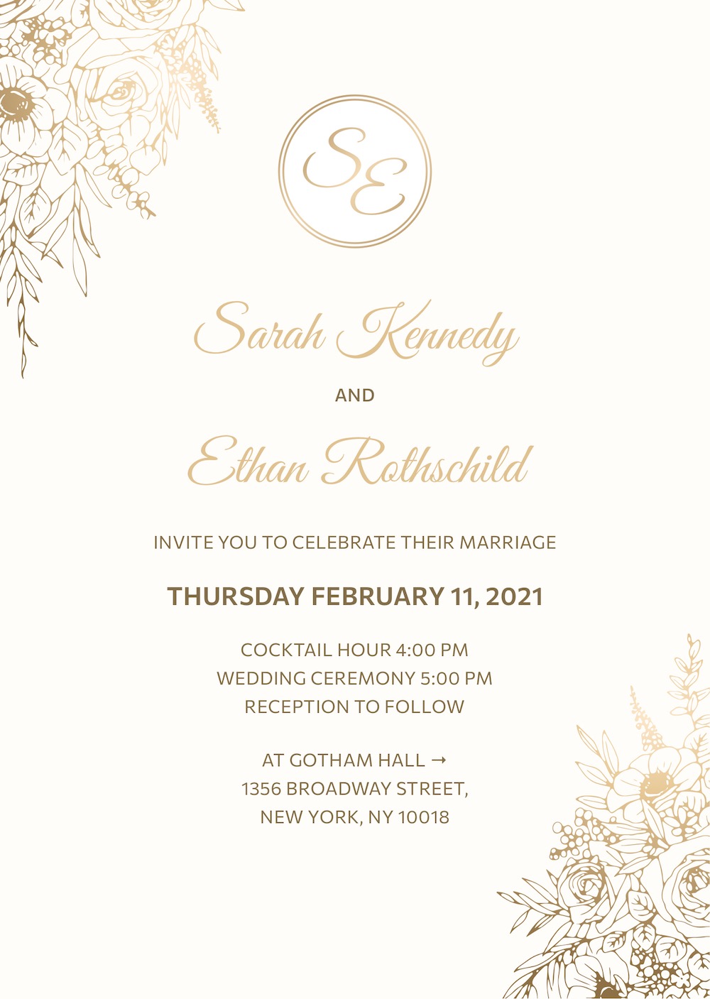 Luxury wedding bar mitzvah invitation with RSVP