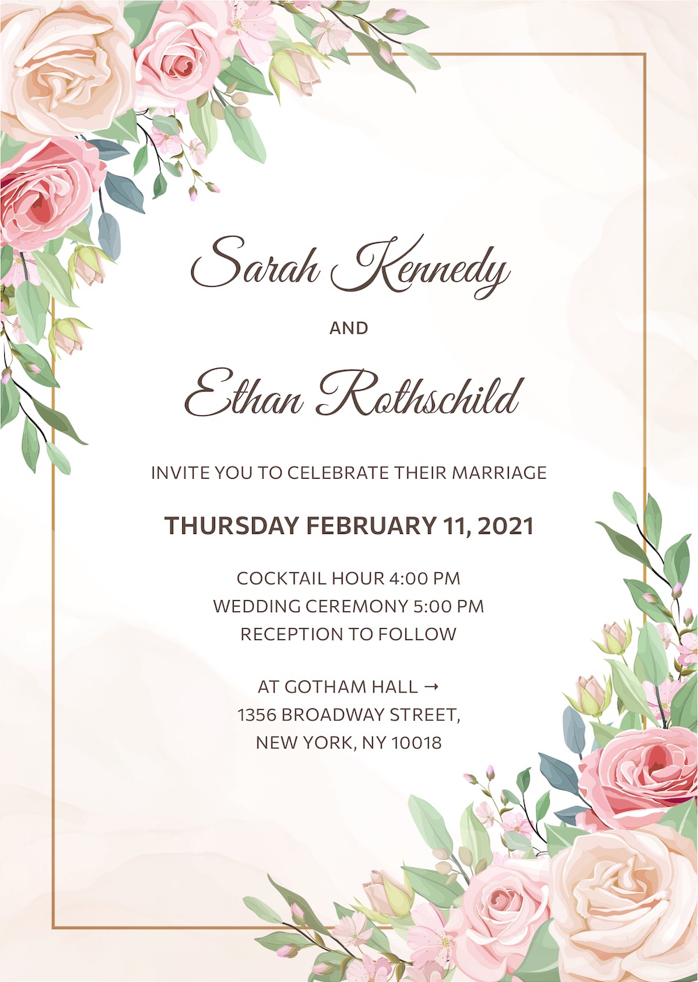 Luxury wedding bar mitzvah invitation with RSVP